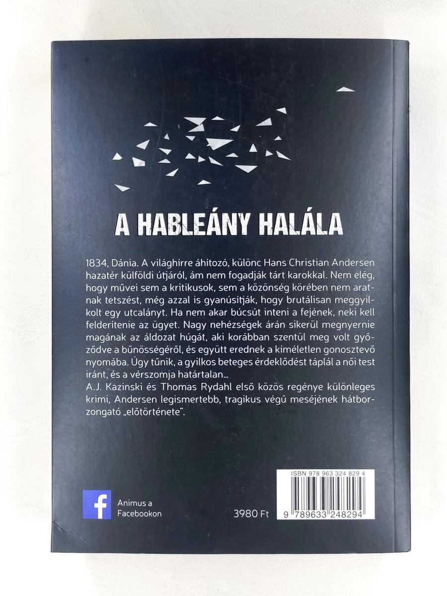 A. J. Kazinski és Thomas Rydahl A hableány halála könyv hátlap