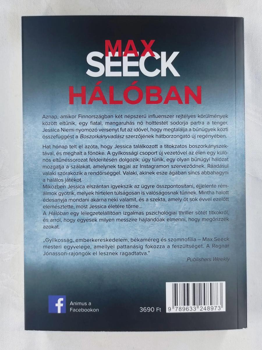 Max Seeck Hálóban könyv hátlap