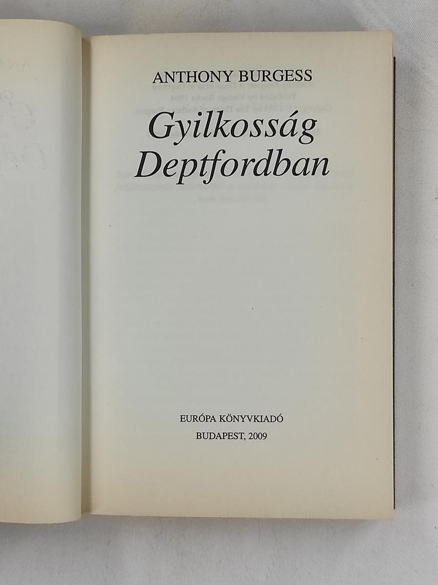 Anthony Burgess Gyilkosság Deptfordban könyv belső oldal